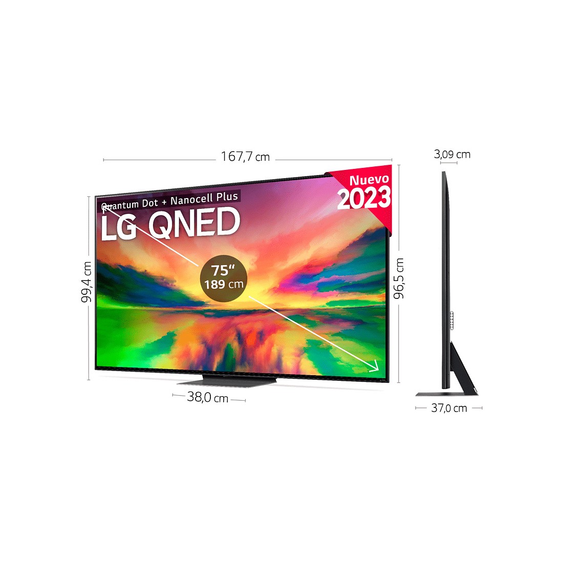 TV LED 55  LG 55NANO826QB, UHD 4K, Procesador Inteligente α5 Gen5 AI  Processor 4K, Smart TV, Negro