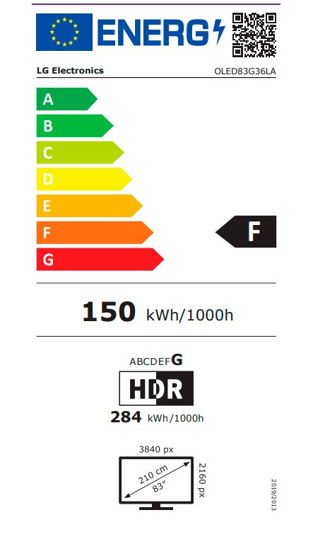 Etiqueta de Eficiencia Energética - OLED83G36LA