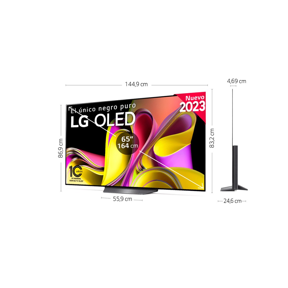 LG Televisor inteligente OLED OLED65B3PUA de 65 pulgadas serie B3 de 65  pulgadas, 2023 - TV 4K alimentado por AI, Alexa integrado, negro