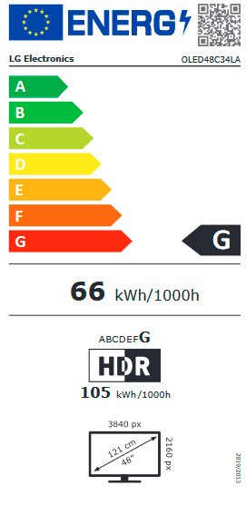 Etiqueta de Eficiencia Energética - OLED48C34LA
