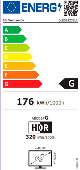 Etiqueta de Eficiencia Energética - OLED88Z39LA