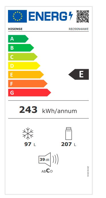 Etiqueta de Eficiencia Energética - RB390N4AWE