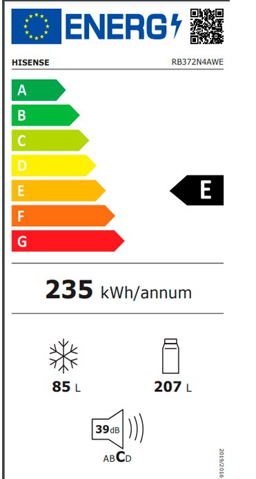Etiqueta de Eficiencia Energética - RB372N4AWE