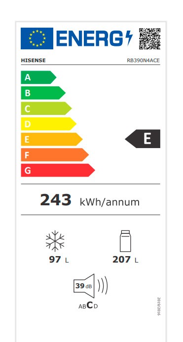 Etiqueta de Eficiencia Energética - RB390N4ACE