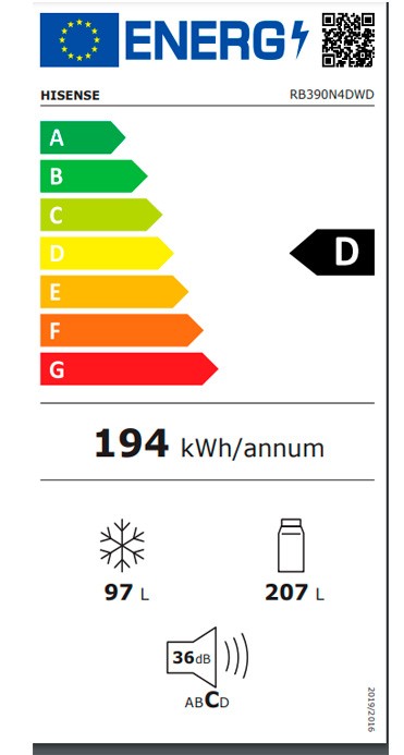 Etiqueta de Eficiencia Energética - RB390N4DWD