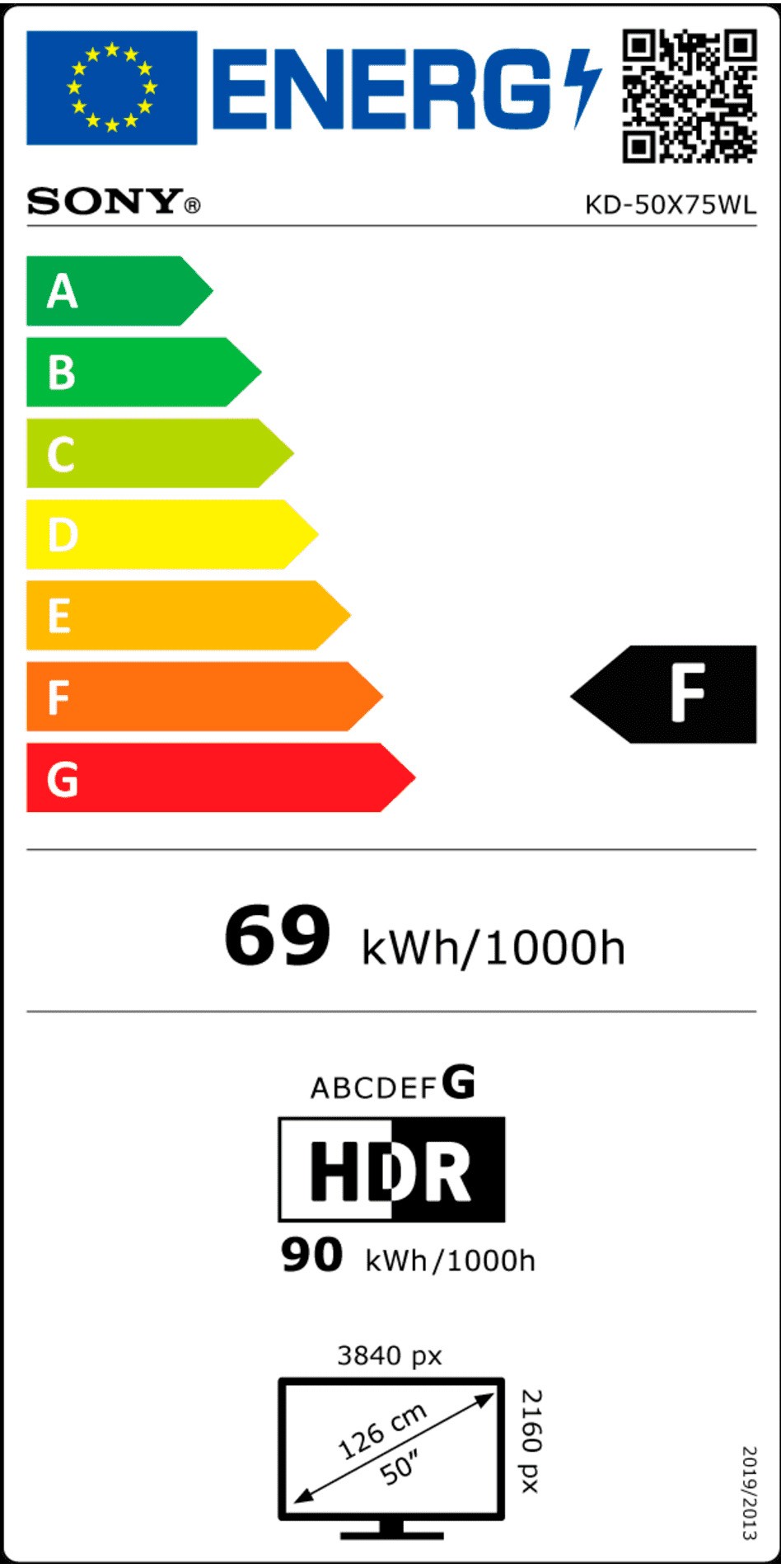 Etiqueta de Eficiencia Energética - KD50X75WLPAEP