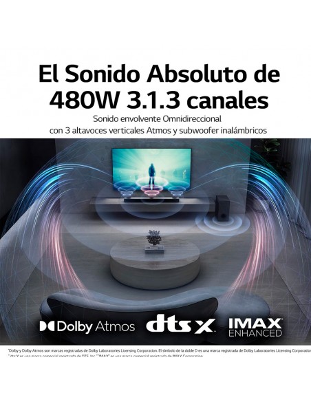 Barra de Sonido - LG S80QY, 480 W,...