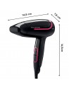 Secador de Pelo  - Rowenta CV3323, 1600 W, 2 Velocidades, 2 Temperaturas,  Plegable, Negro