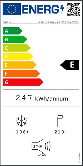 Etiqueta de Eficiencia Energética - B3RCNE364HXB