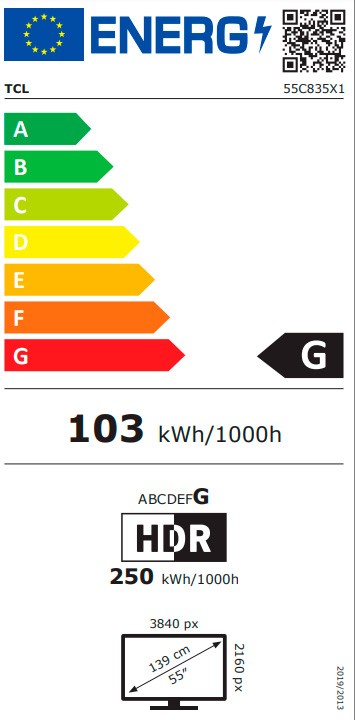 Etiqueta de Eficiencia Energética - 55C835