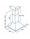 Campana Decorativa - Cata Omega 900 X/ M, 90cm, 72 dB, 645 m³/h, Inox