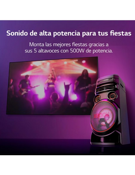 LG XBOOM RNC7 - Altavoz Bluetooth, Alta Potencia, Portátil, USB, Funciones  DJ, Karaoke, con Luces LED Variables, Amplia Conectividad, El Sonido  Absoluto, 5 Altavoces, Color Negro : : Electrónica