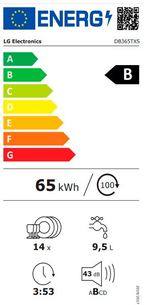 Etiqueta de Eficiencia Energética - DB365TXS