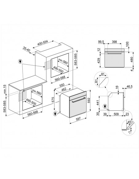 Horno Multifunción - Smeg SF64M3TB ,...