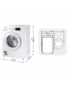 Lavadora Libre Instalación -  Samsung WW90TA046TE/EC, 9 kg, 1400 rpm, EcoBubble, Blanco