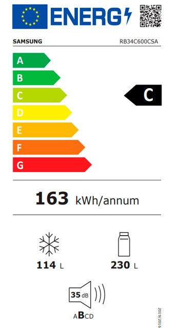 Etiqueta de Eficiencia Energética - RB34C600CWW/EF
