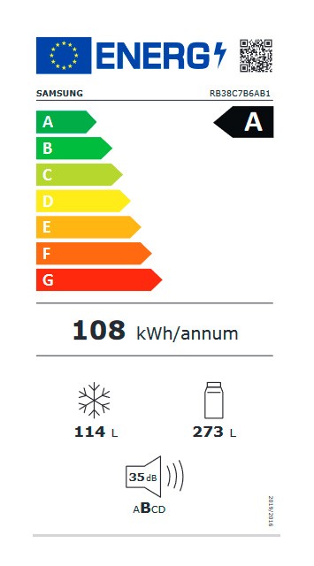 Etiqueta de Eficiencia Energética - RB38C7B6AB1/EF