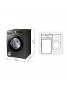 Lavadora Libre Instalación - Samsung WW90T534DAN/S3 , 9 kg, 1400 rpm, Antracita, EcoBubble, AutoDose, Wi-fI, Vapor