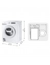 Lavadora Libre Instalación - Samsung WW90T554DTW/S3 , 9 kg, 1400 rpm, Blanco, AddWash