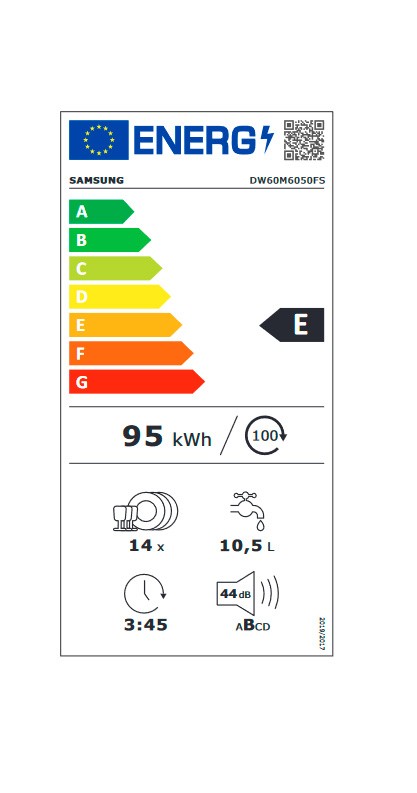 Etiqueta de Eficiencia Energética - DW60M6050FS/EC