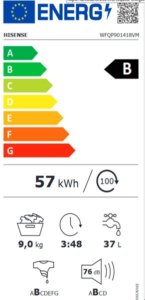 Etiqueta de Eficiencia Energética - WFQP901418VM
