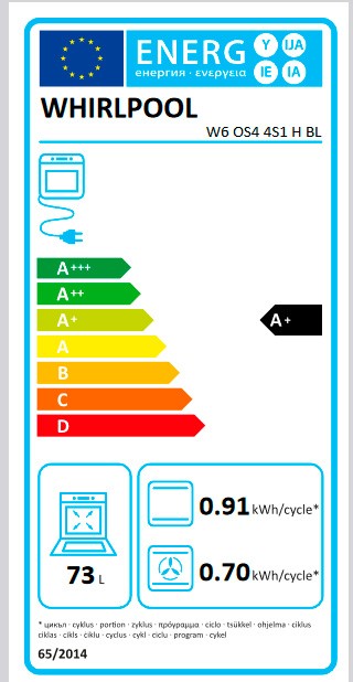 Etiqueta de Eficiencia Energética - W6 OS4 4S1 H BL
