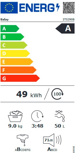 Etiqueta de Eficiencia Energética - 3TS390B
