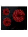 Placa Vitrocerámica - Aspes AV3600, 3 Zonas de Cocción, 60 cm, Negro