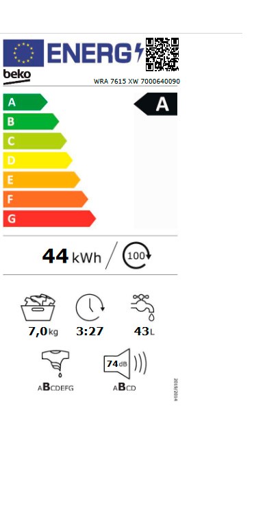 Etiqueta de Eficiencia Energética - WRA 7615 XW