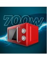 Microondas Libre Instalación - Cecotec ProClean 3010 Retro, 700 W, 20 litros, Rojo
