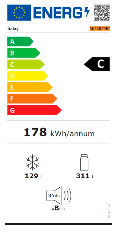 Etiqueta de Eficiencia Energética - 3KFC879BI