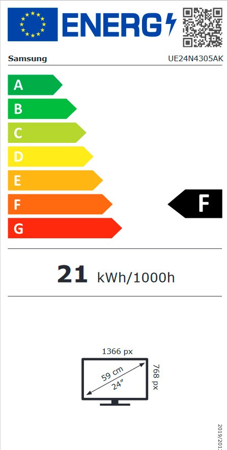 Etiqueta de Eficiencia Energética - UE24N4305AKXXC