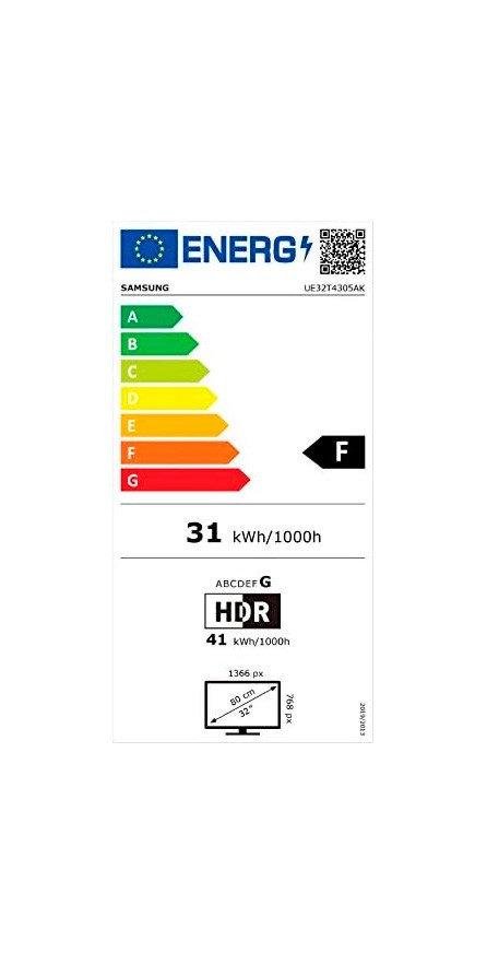 Etiqueta de Eficiencia Energética - UE32T4305AKXXC