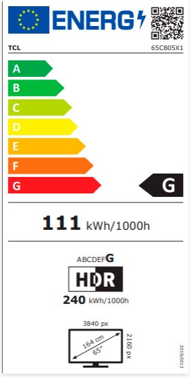 Etiqueta de Eficiencia Energética - 65C805