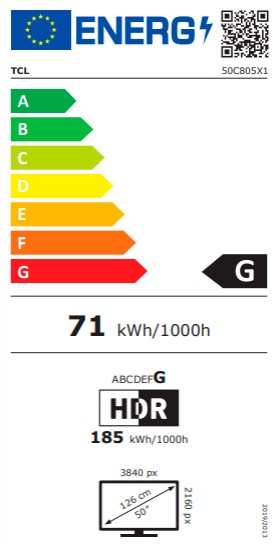 Etiqueta de Eficiencia Energética - 50C805