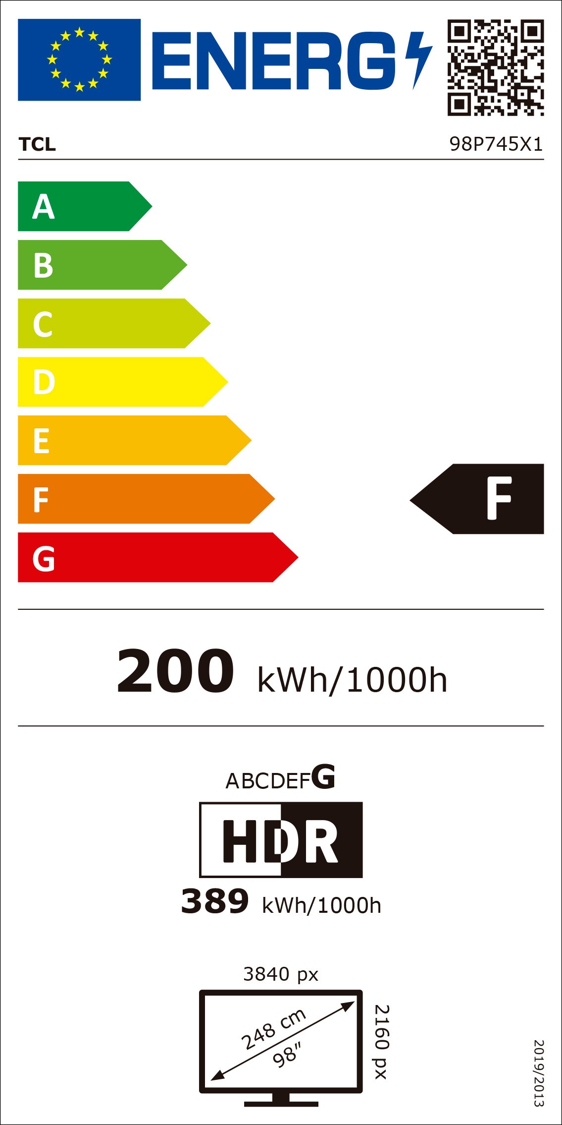 Etiqueta de Eficiencia Energética - 98P745