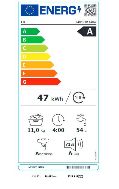 Etiqueta de Eficiencia Energética - F4WR6011A0W