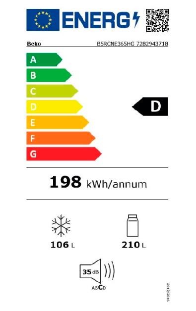 Etiqueta de Eficiencia Energética - B5RCNE365HG