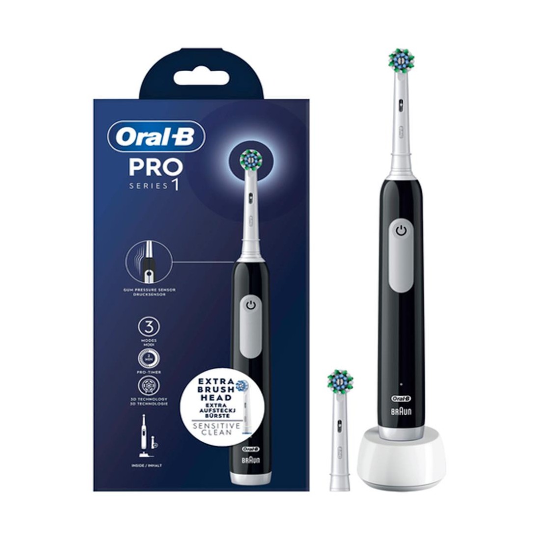 Oral-B Pro Series 3 Cepillo de Dientes Eléctrico con Mango Recargable y 2  Cabezales, Diseñado por Braun - Rosa : : Salud y cuidado personal