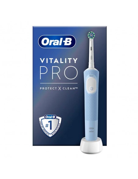 El cepillo oral b vitality pro azul brinda una limpieza superior.