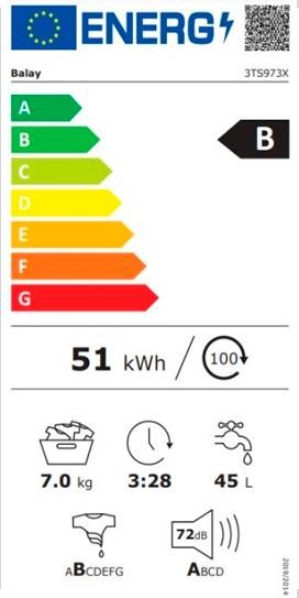 Etiqueta de Eficiencia Energética - 3TS973X