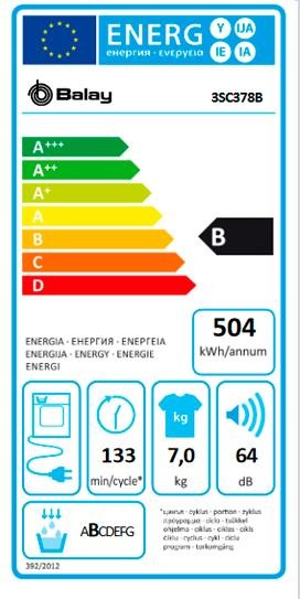 Etiqueta de Eficiencia Energética - 3SC378B