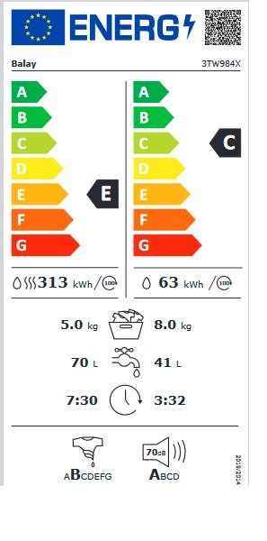 Etiqueta de Eficiencia Energética - 3TW984X