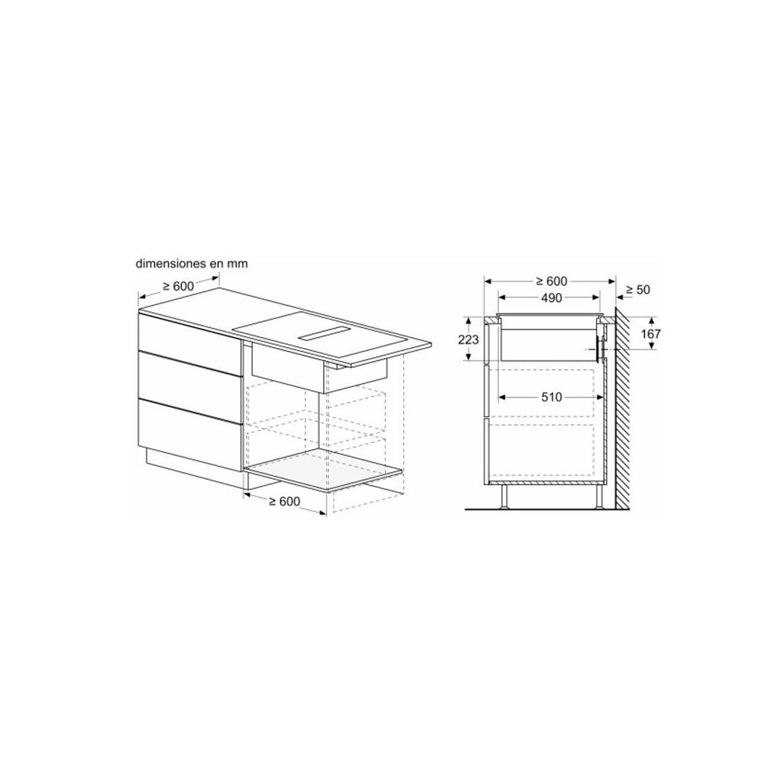 Placa Inducción Extractora BALAY 3EBC961ER Flex 60cm