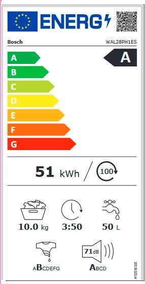 Etiqueta de Eficiencia Energética - WAL28PH1ES