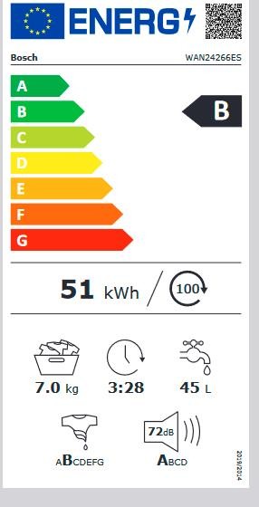 Etiqueta de Eficiencia Energética - WAN24266ES