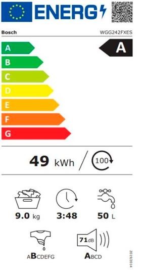 Etiqueta de Eficiencia Energética - WGG242FXES