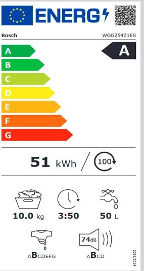 Etiqueta de Eficiencia Energética - WGG254Z1ES