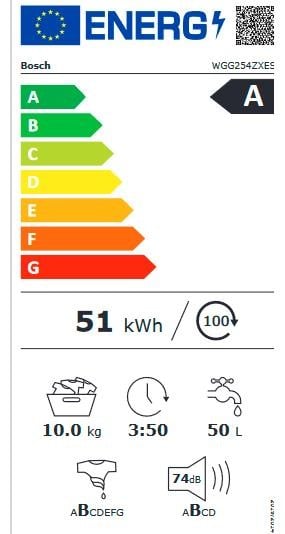 Etiqueta de Eficiencia Energética - WGG254ZXES