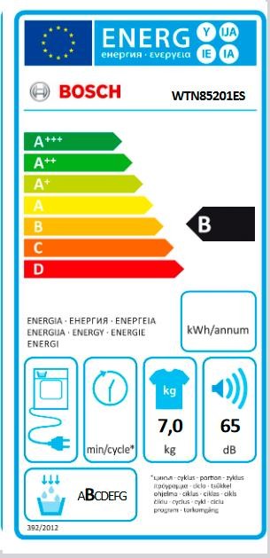 Etiqueta de Eficiencia Energética - WTN85201ES